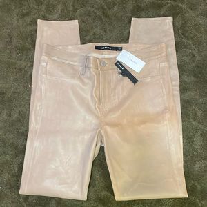 New With Tags J Brand MidRise French  Stretch  Ankle Zip Leather Pants. Size 29